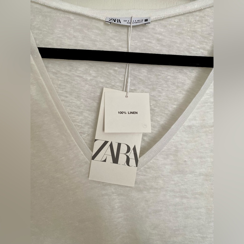 White Zara Linen Top- BNWT - Picture 5 of 5